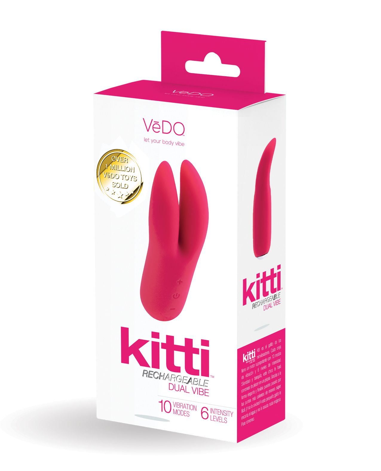 VeDO Kitti Dual Vibrator in its box (pink).