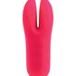 Back view of the toy shows its dual stimulators girth for max pleasure and the control and power buttons (pink).