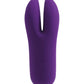 Back view of the toy shows its dual stimulators girth for max pleasure and the control and power buttons (purple).
