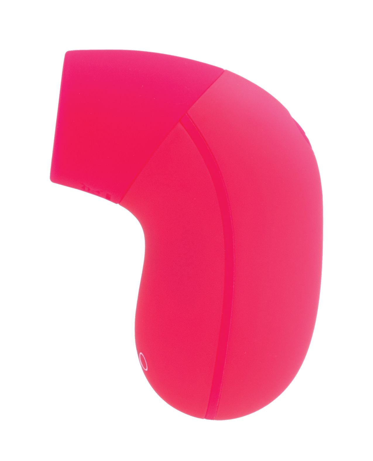 Side view of the sonic wave toy to show its ergonomic shape (pink).