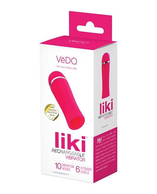 VeDO Liki Flicker Vibrator in its box (pink).