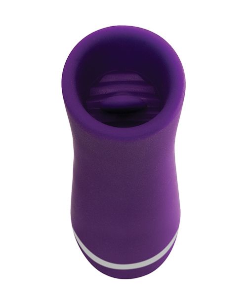 Image shows inside the toy and a close-up view of the flicker "tongue" (purple).