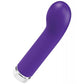 Side angle view of the Gee Plus showing its curved head for G-spot pleasure (purple).