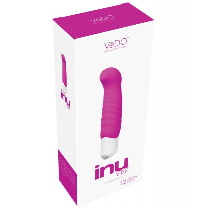 VeDO Inu Battery Operated Vibe in its box (hot pink).