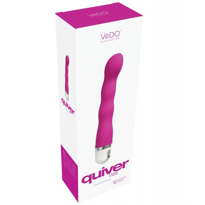 VeDO Quiver Battery Powered Vibrator in its box (pink).