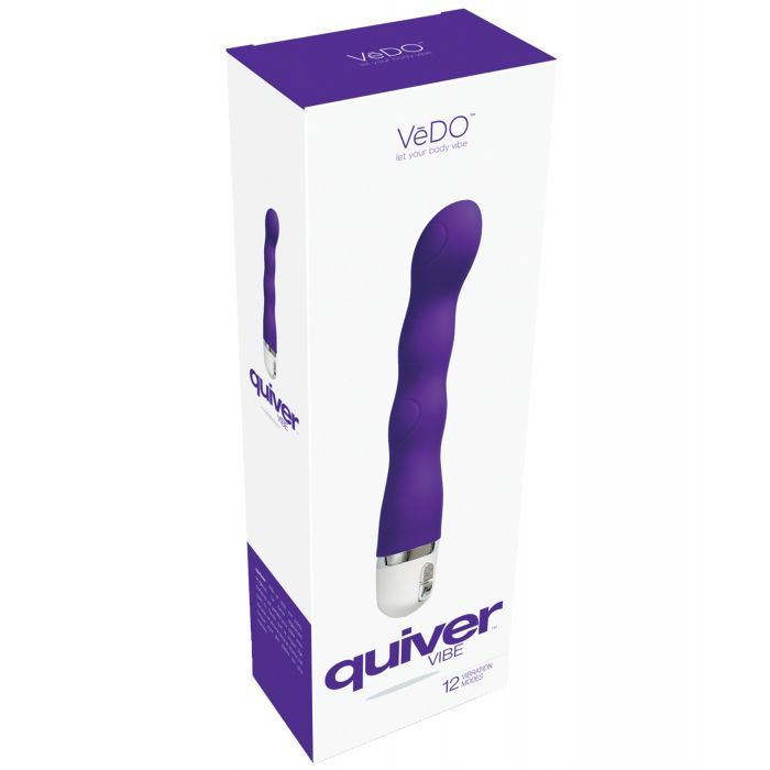 VeDO Quiver Battery Powered Vibrator in its box (purple).