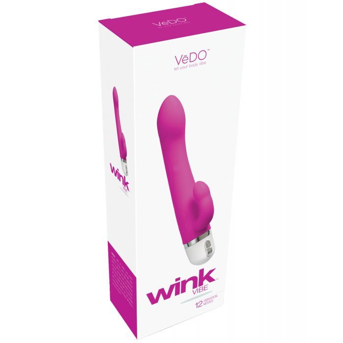 VeDO Wink Battery Operated Slim Vibrator in its box (hot pink).