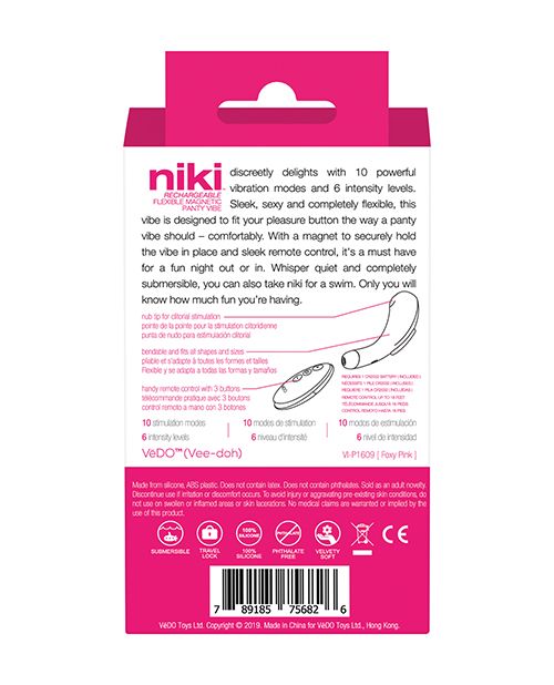 Back of the Niki box (pink).