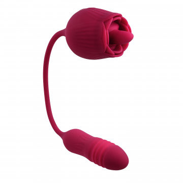 Side view of the Wild Rose Rechargeable Silicone Clitoral Stimulator from Evolved.