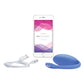 Photo shows the Jive from We-Vibe (blue) along with its magnetic charging cord and the downloadable app for any smart phone.