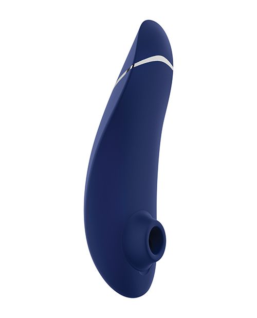 Front facing image of the toy showing its air pulse clitoral tip (blueberry).