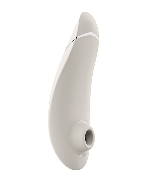 Front facing image of the toy showing its air pulse clitoral tip (gray).