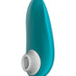 Front facing image of the toy showing its air pulse clitoral tip (turquoise).