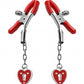 Captive Heart nipple clamps with a white background.