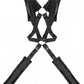 Stand and Deliver sling (black) out of package with white background.