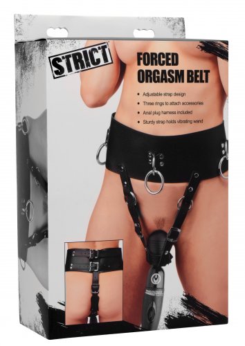 Strict Forced Orgasm Belt (black) in package.