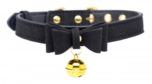 Black Kitty Cat Collar w/ Gold Bell.