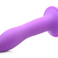 Front side angle view of the dildo (purple).