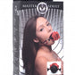 Master Series Full Bloom Silicone Ball Gag with Rose (red/black) in package.