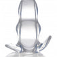 Clear View Hollow Anal Plug with white background.