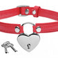 Heart Lock Choker with 2 keys (red).