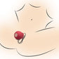 Drawn image of the female body showing how to use the toy.