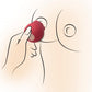 Drawn image of nipples showing that the toy can be used on them as well. 