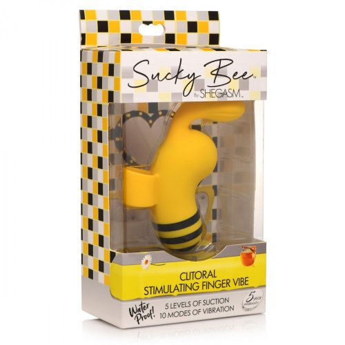 Shegasm Sucky Bee Clitoral Stimulating Finger Vibe in package.