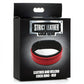 Strict Leather Cock Gear Leather and Velcro Cock Ring (red) in package.