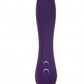 Back view of the Thorny Rose Rechargeable Silicone Dual-Ended Vibrator and Clitoral Flicker from Evolved shows its illuminated power buttons.