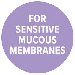 For sensitive mucous membranes emblem.