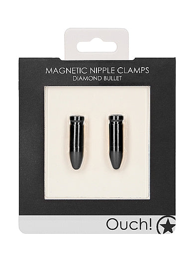 Ouch! Magnetic Nipple Clamps Diamond Bullet in package.