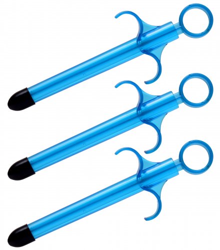 Photo of set of 3 lube launchers (blue).